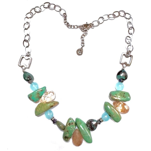 NEW BARSE Necklace Sterling Turquoise Multi Stone 18” Adj NEW with TAG - Picture 1 of 5